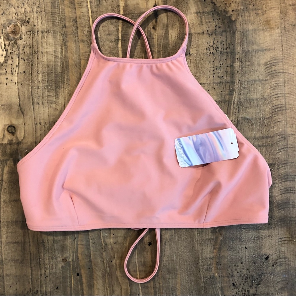 Peach halter swim top